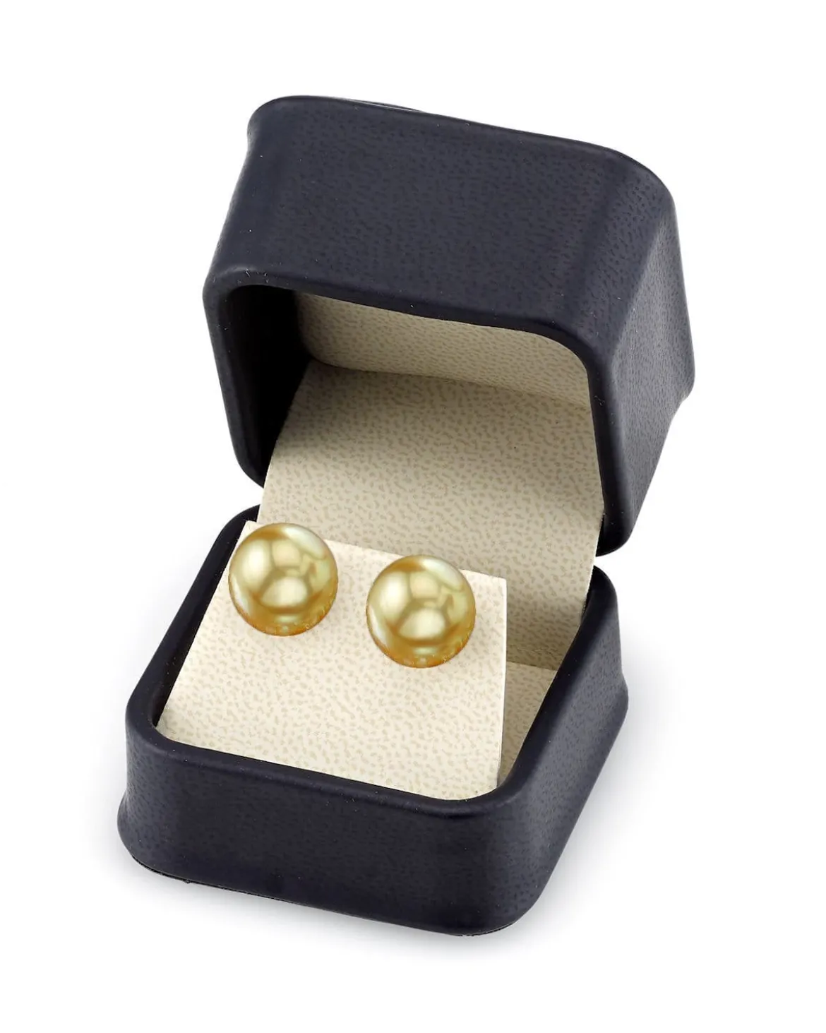 Golden South Sea Pearl Stud Earrings, 14.0-15.0mm