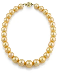 Golden South Sea True Round Pearl Necklace, 12.0-14.0mm - AAAA Quality