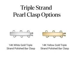 Hanadama Akoya White Pearl Triple Strand Necklace
