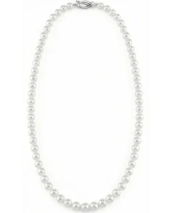 Hanadama Japanese White Akoya Graduated Pearl Necklace, 6.0-9.0mm