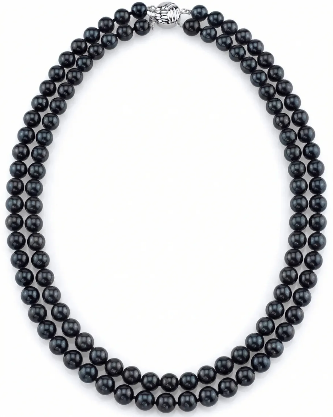 Japanese Akoya Black Pearl Double Strand Necklace