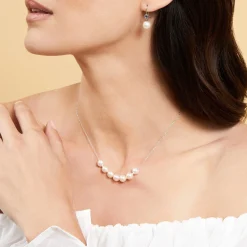 Japanese Akoya Pearl 14K Gold Tin Cup Celeste Necklace