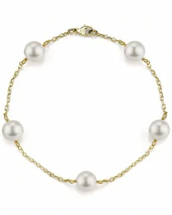 Japanese Akoya White Pearl Tincup Bracelet