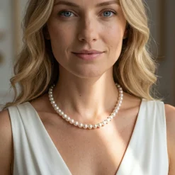 Japanese Akoya White Pearl Necklace, 6.5-7.0mm - AAA Quality