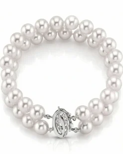 Japanese Large Akoya White Pearl Double Bracelet- Choose Your Quality