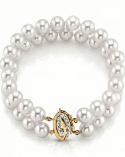 Japanese Large Akoya White Pearl Double Bracelet- Choose Your Quality