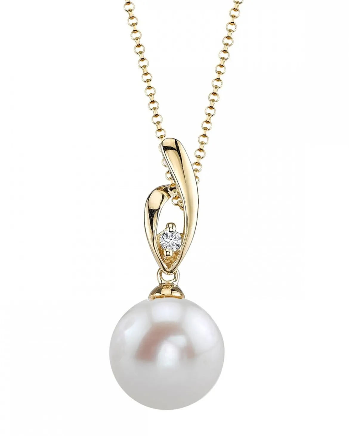 14K Gold Freshwater Pearl & Diamond Lois Pendant