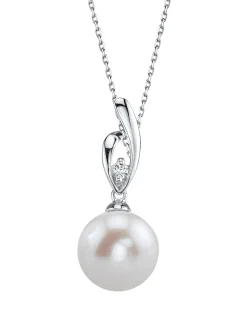 14K Gold Freshwater Pearl & Diamond Lois Pendant