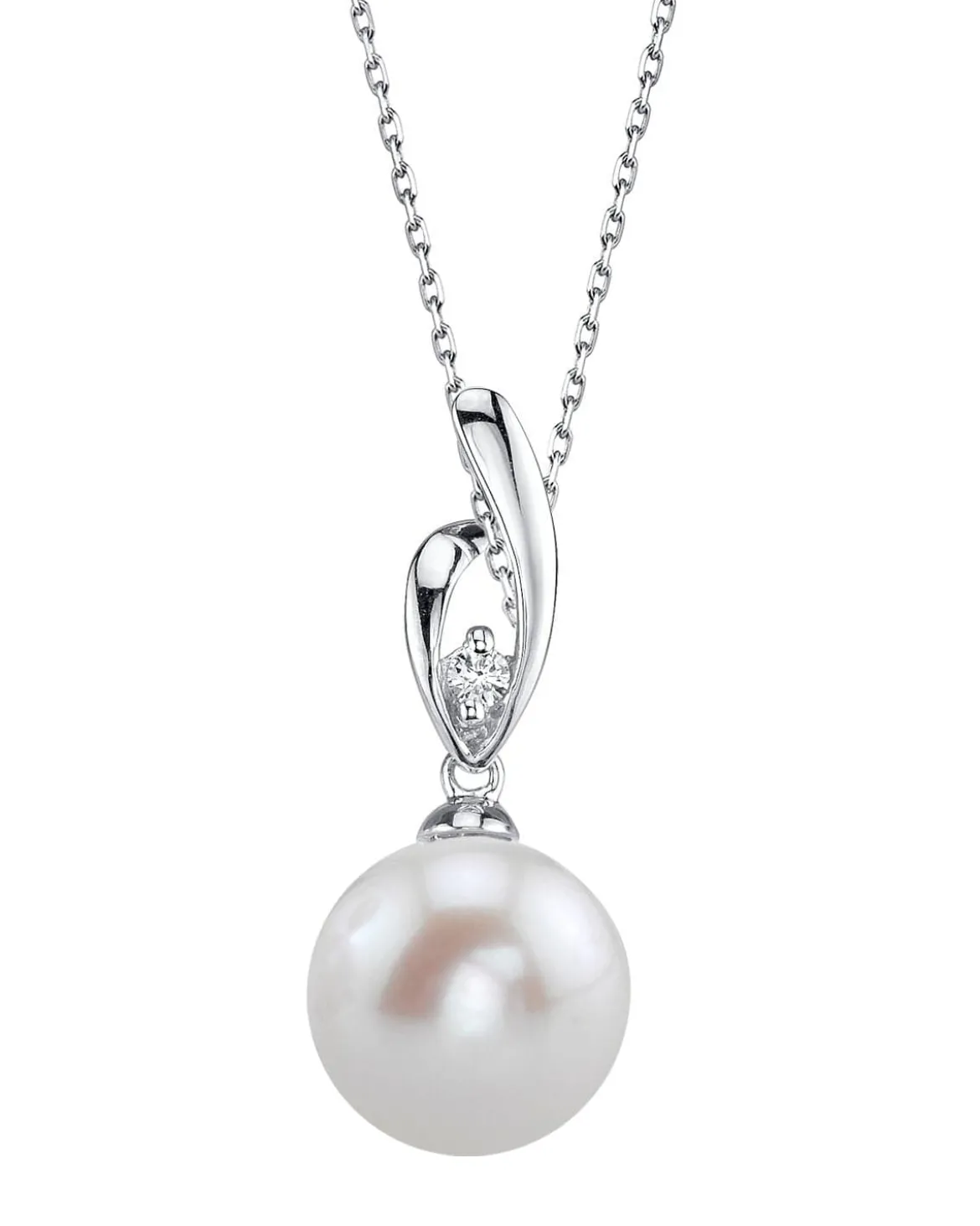 14K Gold Freshwater Pearl & Diamond Lois Pendant