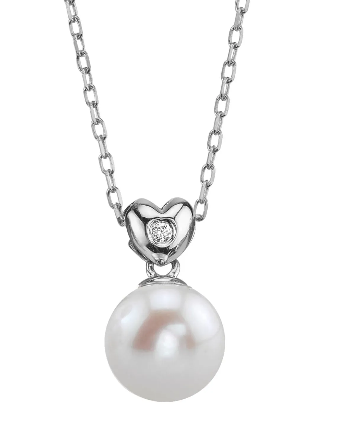 14K Gold Freshwater Pearl & Diamond Lev Pendant