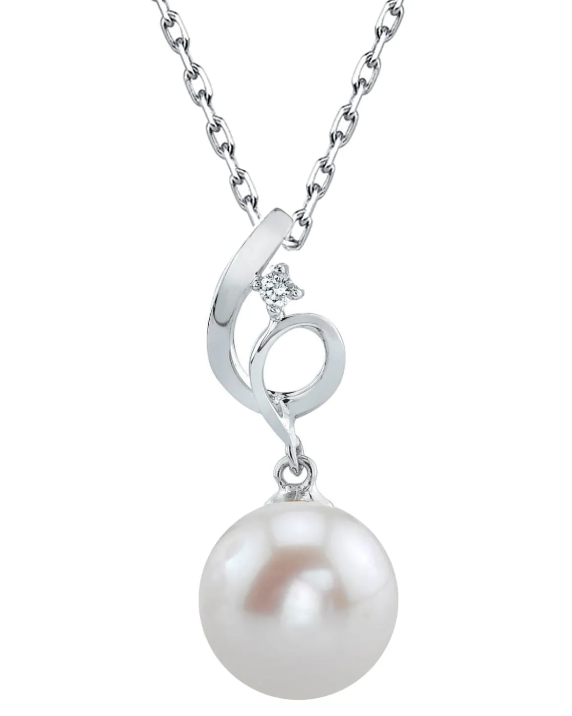 14K Gold Freshwater Pearl & Diamond Symphony Pendant