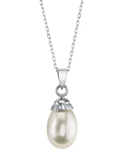 14K Gold White Freshwater Cultured Pearl Devon Pendant