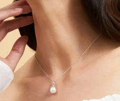 14K Gold White Freshwater Cultured Pearl Devon Pendant