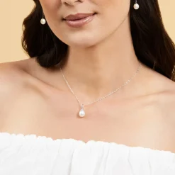 14K Gold White Freshwater Cultured Pearl Devon Pendant
