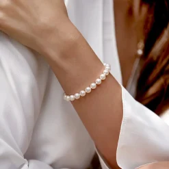 7.0-7.5mm Akoya White Pearl Bracelet- Choose Your Quality