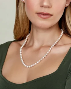 7-8mm Freshwater Choker Length Pearl Necklace & Earrings
