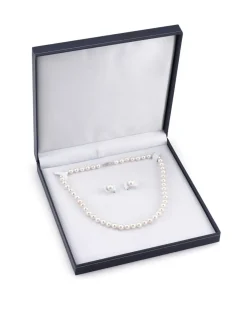 7-8mm Freshwater Choker Length Pearl Necklace & Earrings
