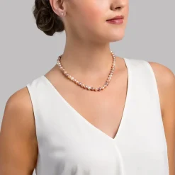 7.0-7.5mm Freshwater Multicolor Pearl Necklace - AAAA Quality