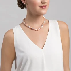 10.5-11.5mm Freshwater Multicolor Pearl Necklace - AAA Quality