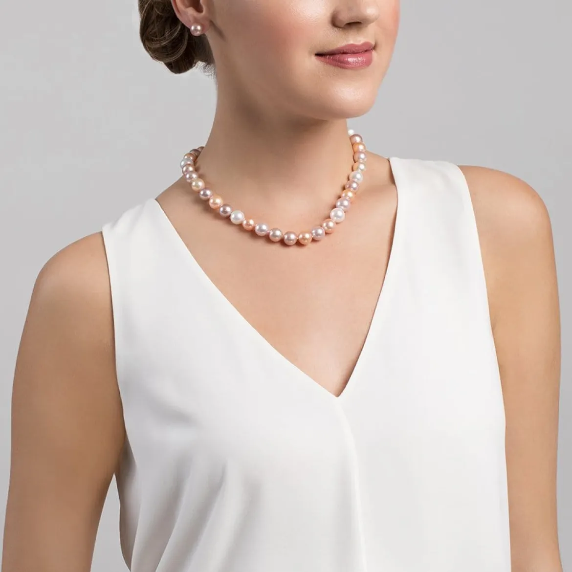 10.5-11.5mm Freshwater Multicolor Pearl Necklace - AAAA Quality