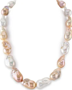 13-16mm Freshwater Multicolor Baroque Pearl Necklace - AAA Quality