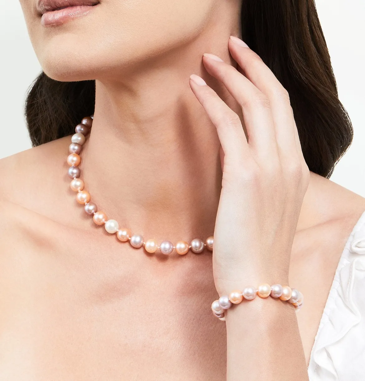 8.5-9.5mm Freshwater Multicolor Pearl Necklace - AAAA Quality