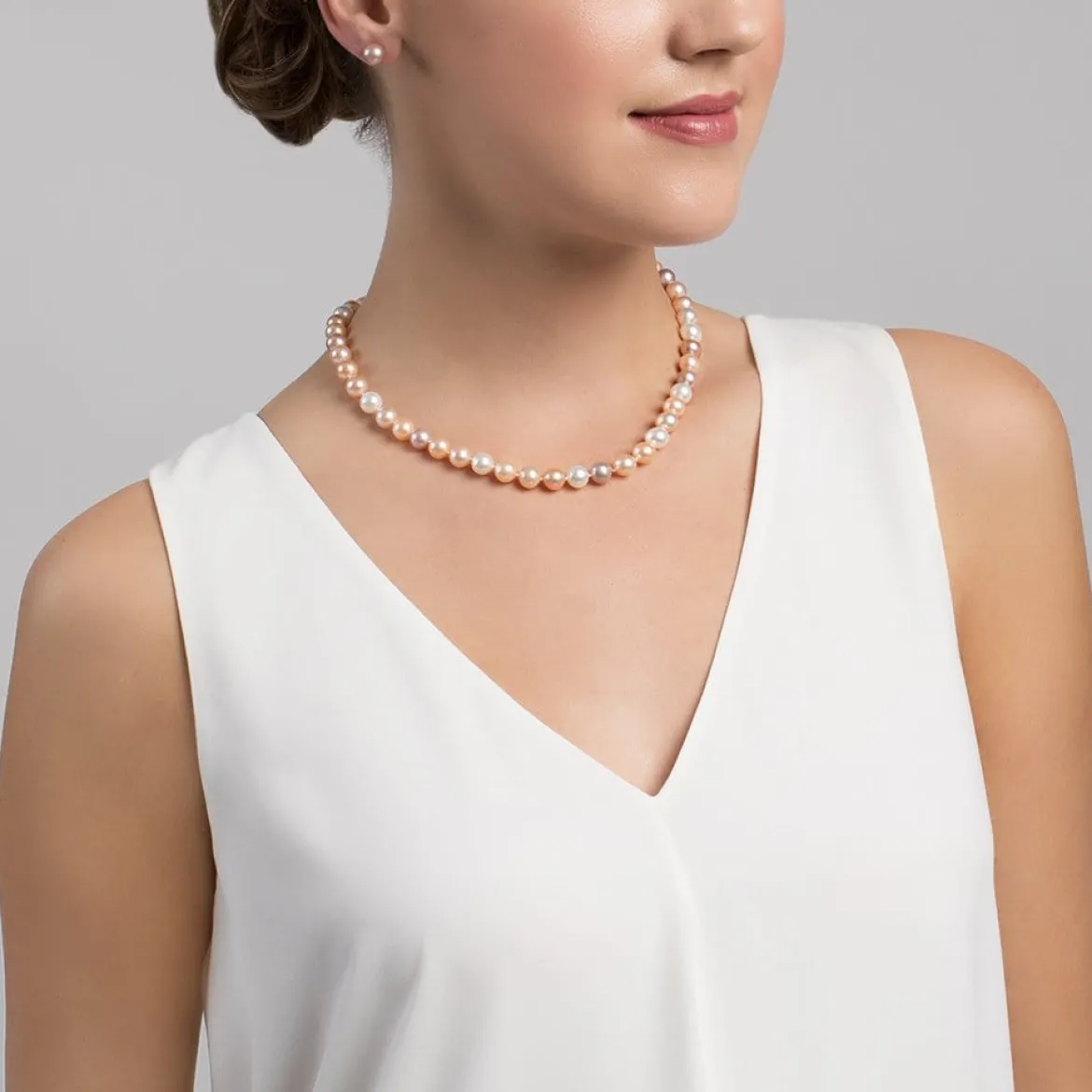 8.0-8.5mm Freshwater Multicolor Pearl Necklace - AAA Quality