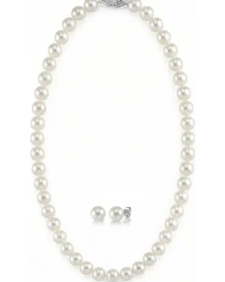 8.0-8.5mm Freshwater Pearl Necklace & Earrings