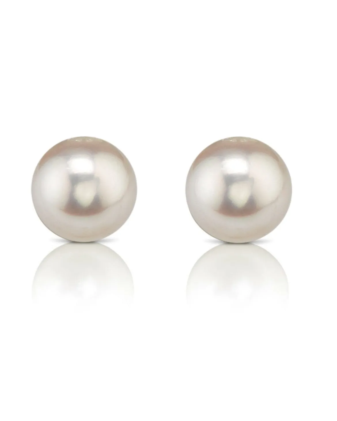 9.5-10mm Hanadama Akoya Round Pearl Stud Earrings
