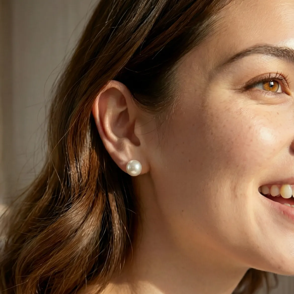 9.5-10mm Hanadama Akoya Round Pearl Stud Earrings