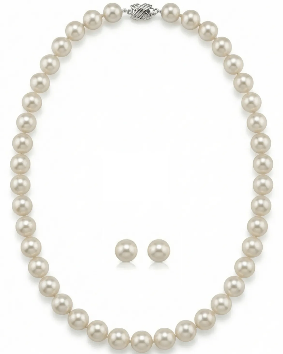 8.0-8.5mm Hanadama Pearl Necklace and Earring Set