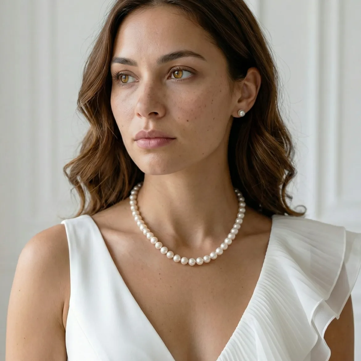8.0-8.5mm Hanadama Pearl Necklace and Earring Set