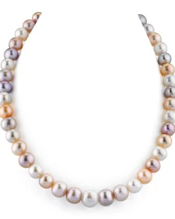 9.5-10.5mm Multicolor Freshwater Pearl Necklace - AAA Quality