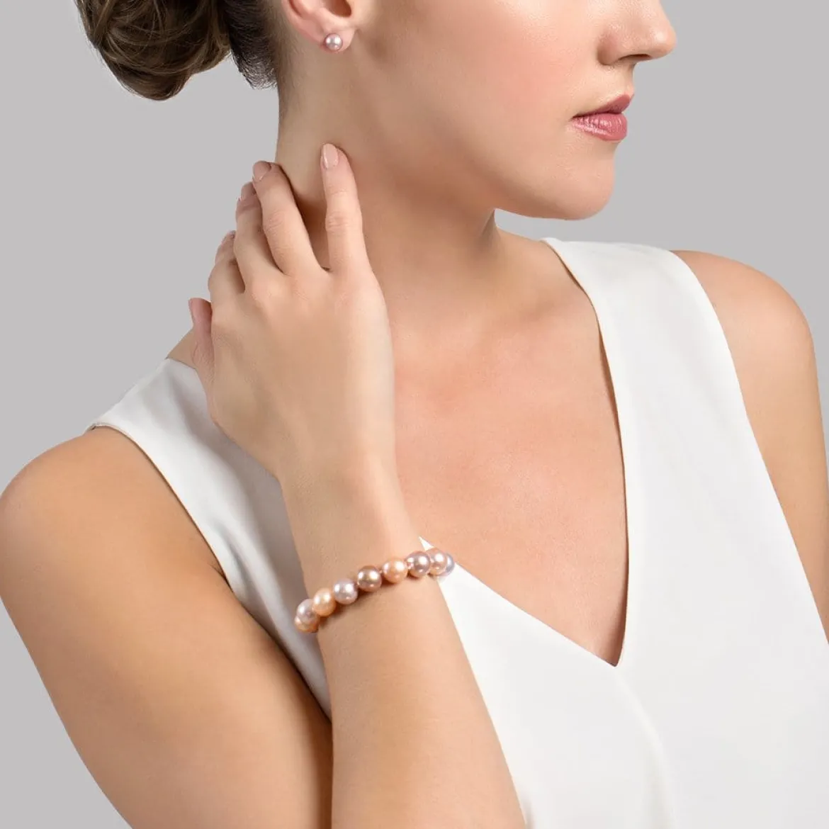 9.5-10.5mm Multicolor Freshwater Pearl Bracelet - AAAA Quality