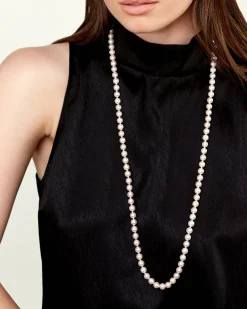 8.0-8.5mm Opera Length Freshwater Pearl Necklace