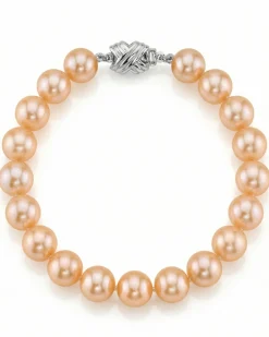 8.5-9.5mm Peach Freshwater Pearl Bracelet - AAAA Quality