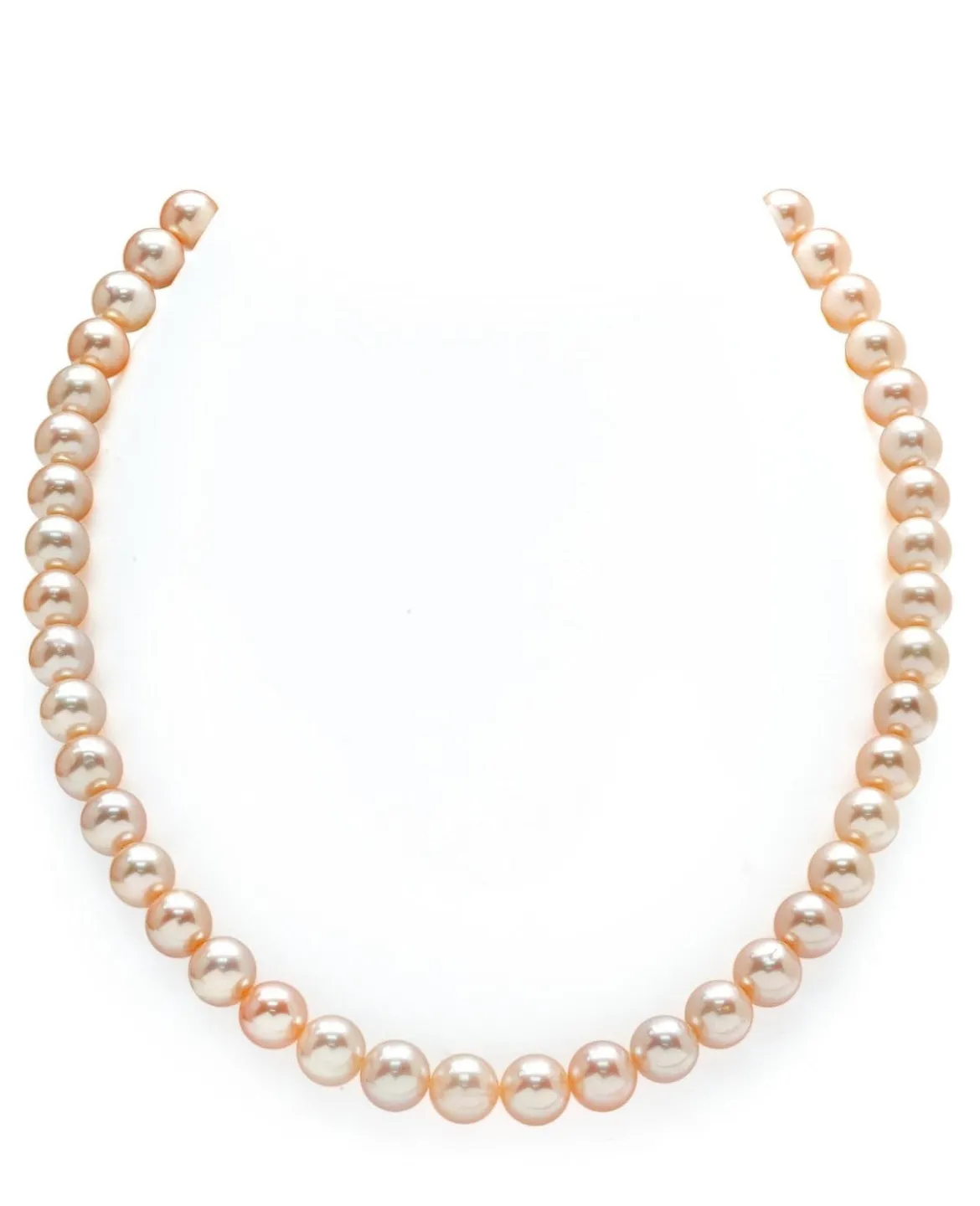 8.0-8.5mm Peach Freshwater Pearl Necklace - AAA Quality