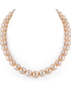 11.5-12.5mm Peach Freshwater Pearl Necklace - AAA Quality