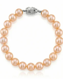 8.5-9.5mm Peach Freshwater Pearl Bracelet - AAA Quality