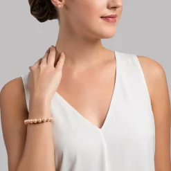 9.5-10.5mm Peach Freshwater Pearl Bracelet