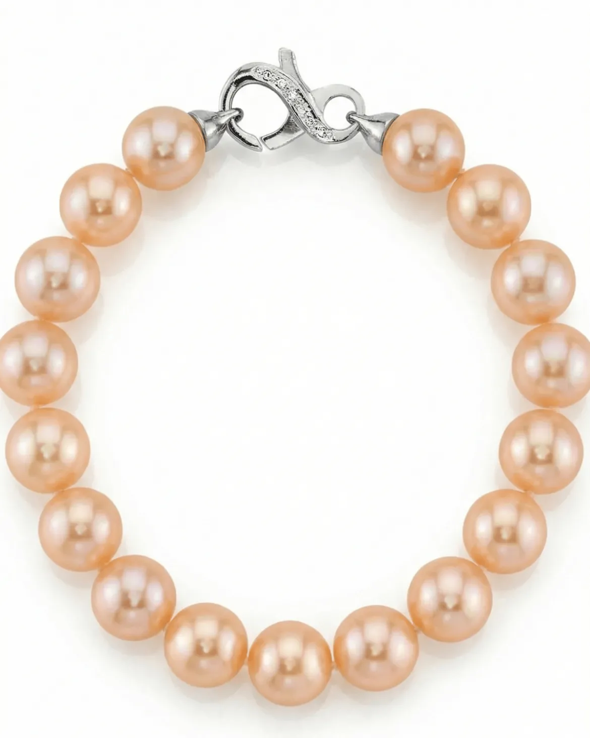 9.5-10.5mm Peach Freshwater Pearl Bracelet