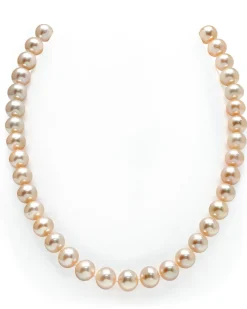 9.5-10.5mm Peach Freshwater Pearl Necklace - AAA Quality