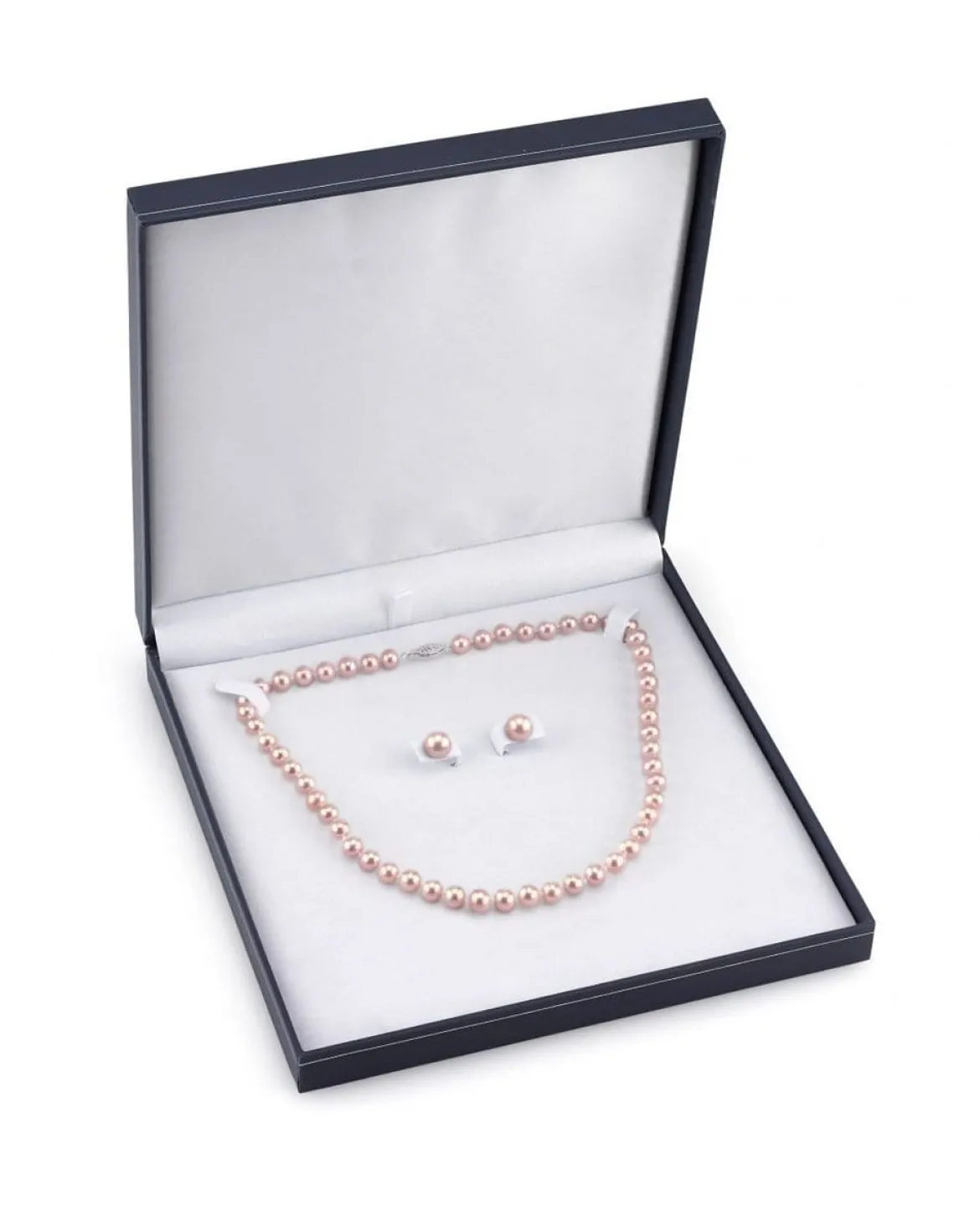 7.0-7.5mm Pink Freshwater Choker Length Pearl Necklace & Earrings