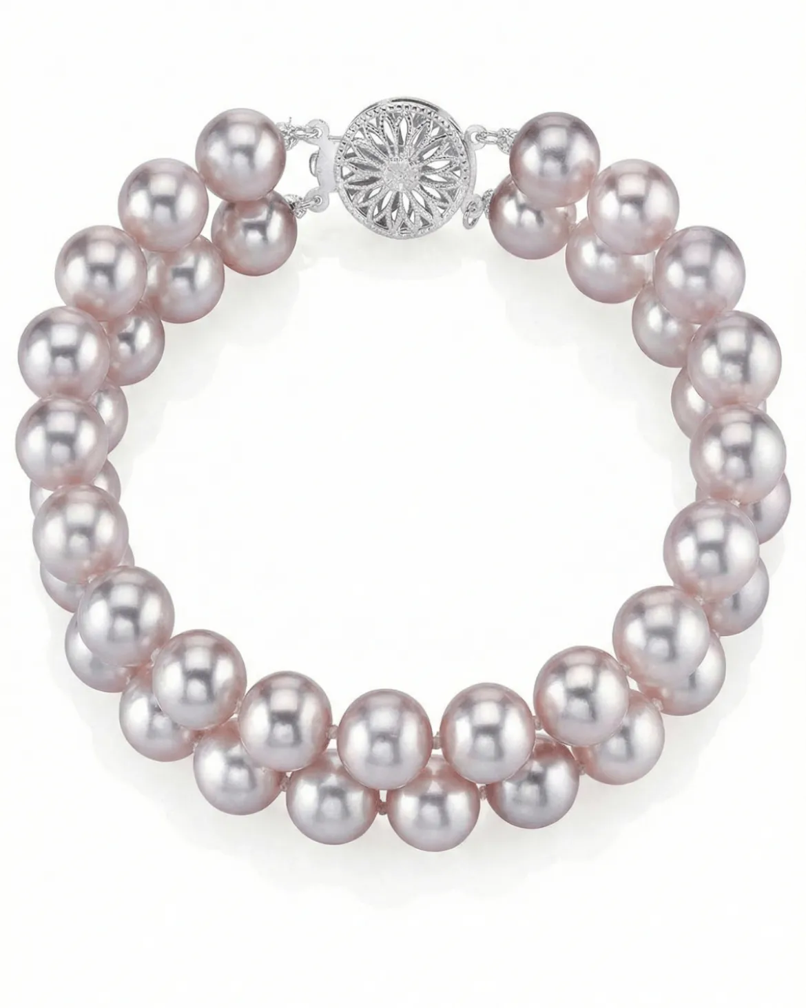 6.5-7mm Pink Freshwater Double Pearl Bracelet - AAA Quality