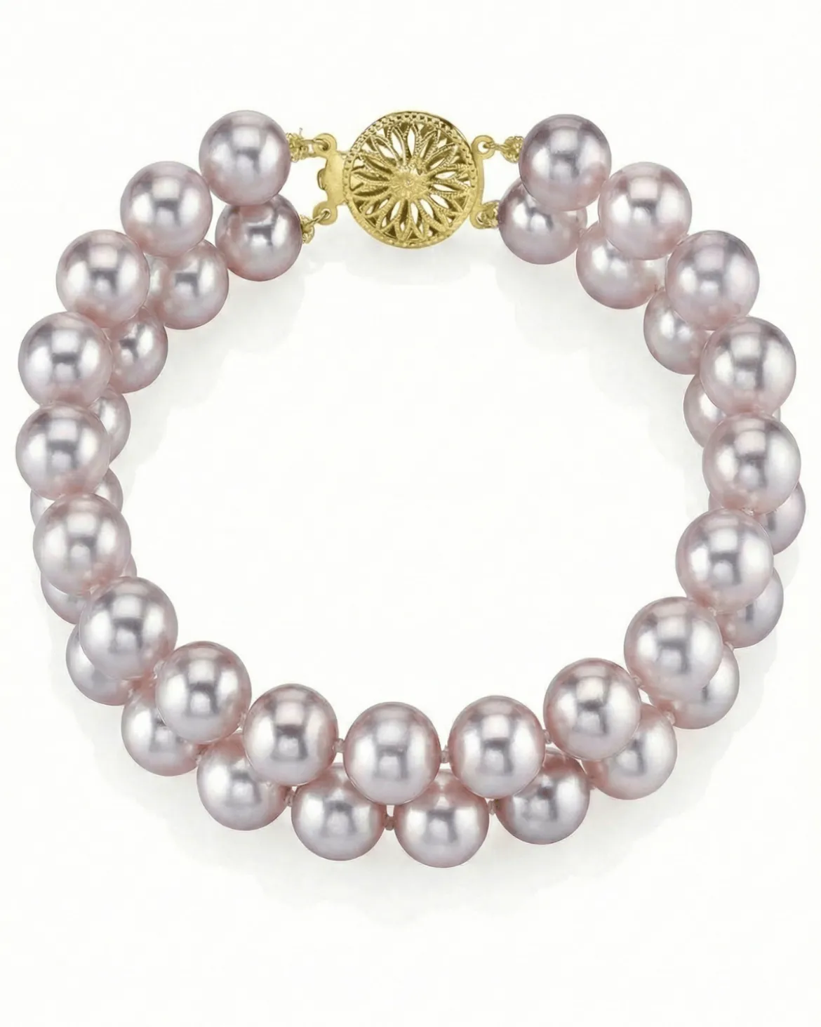 6.5-7mm Pink Freshwater Double Pearl Bracelet - AAA Quality
