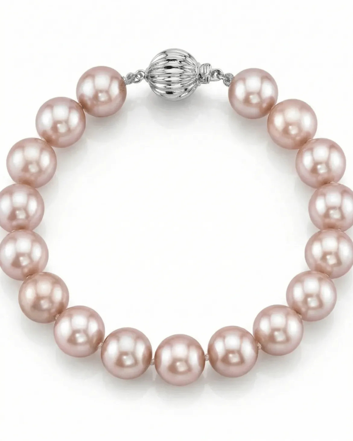 9.5-10.5mm Pink Freshwater Pearl Bracelet - AAAA Quality