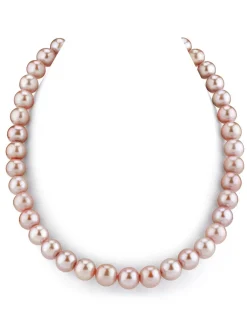 10.5-11.5mm Pink Freshwater Pearl Necklace- AAAA Quality