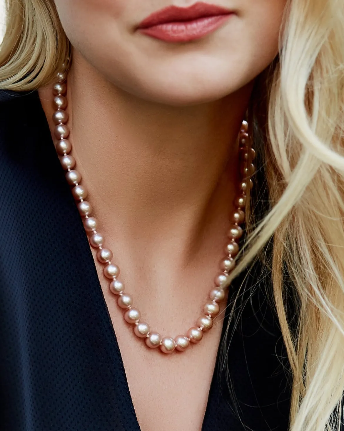 8.5-9.5mm Pink Freshwater Pearl Necklace - AAA Quality