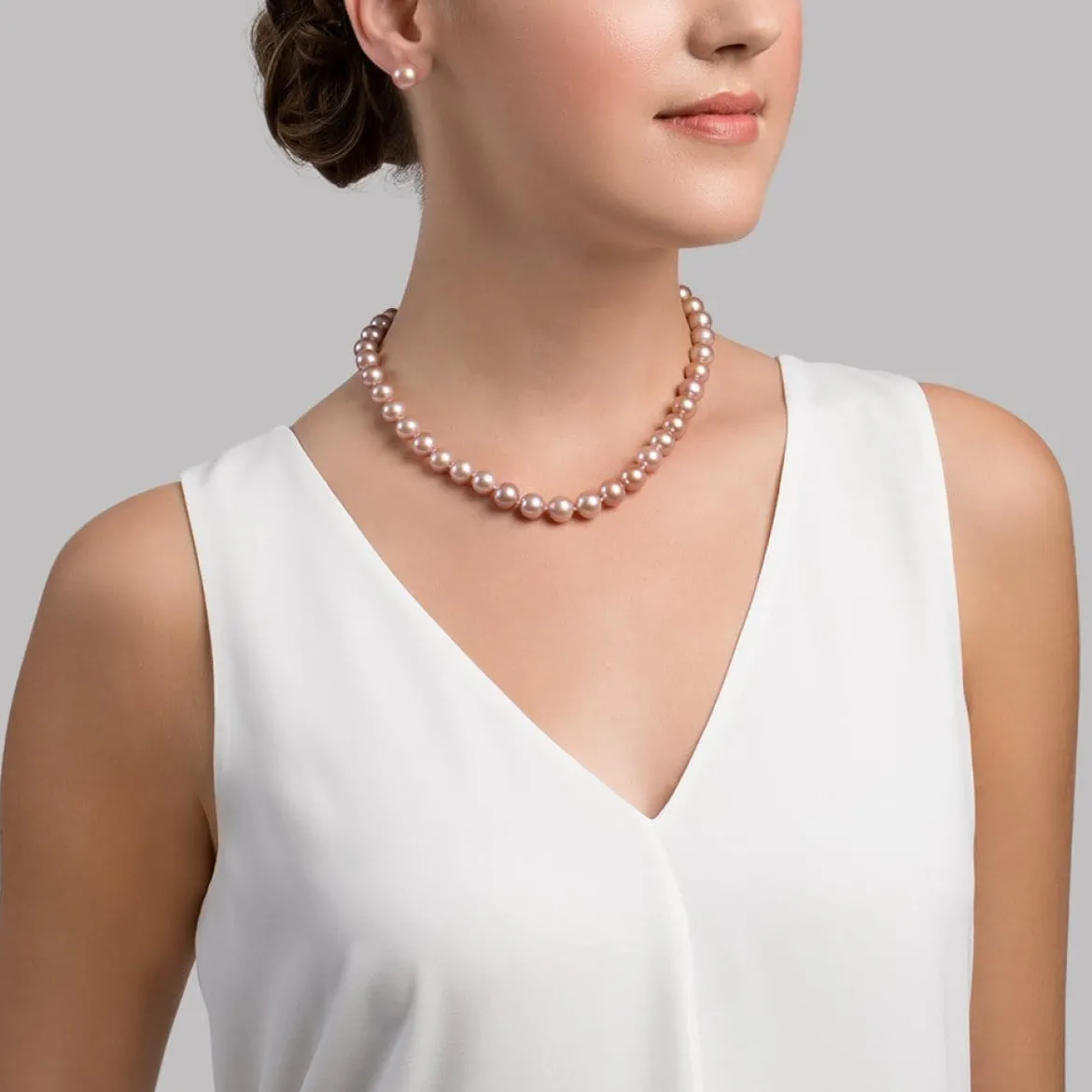 10.5-11.5mm Pink Freshwater Pearl Necklace - AAA Quality