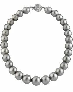 11-13mm Silver Tahitian South Sea Pearl Necklace - AAAA Quality